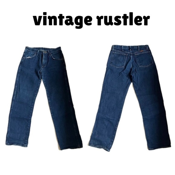 RARE🎉 Rustler • vintage Y2K classic retro dark blue denim jeans - Picture 3 of 11